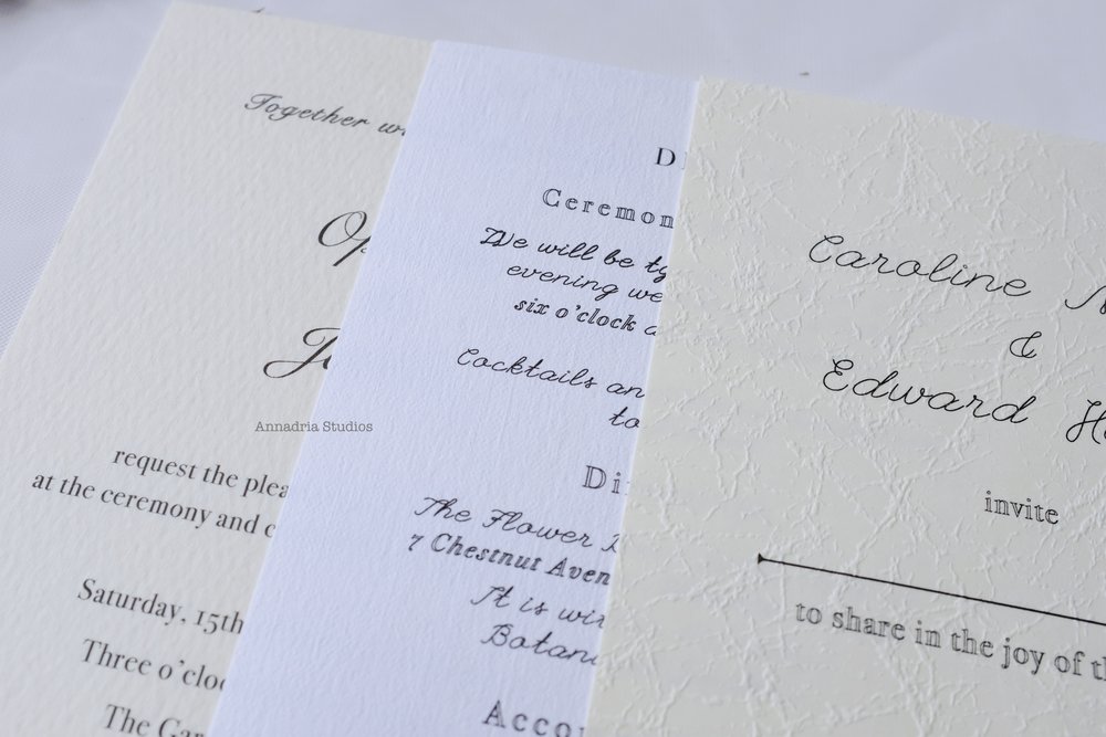 Close-up of cardstock choices