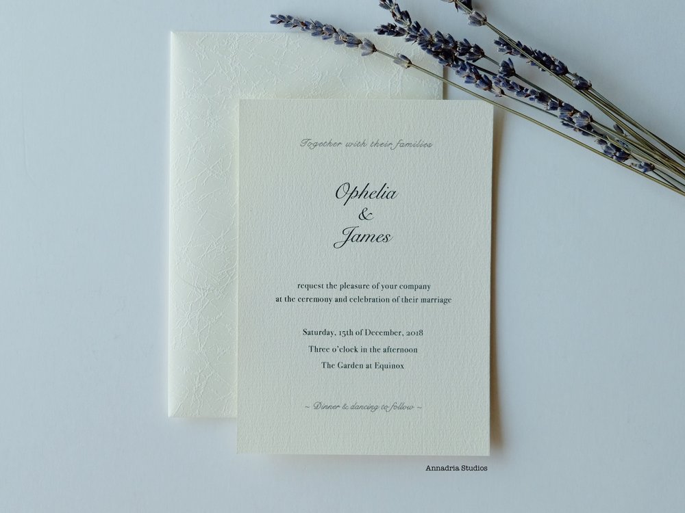 Rustic yet elegant invitations designed by me at  Annadria Studios .